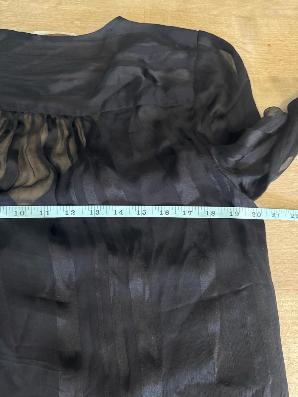 Ramy Brook Black Sheer Striped Surplice Blouse - Picture 7 of 7